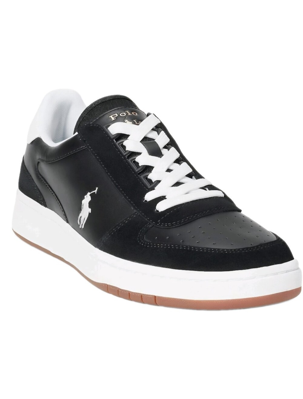 POLO RALPH LAUREN Court Low-Top Sneaker Black Suede/Leather US Men's Size 11.5